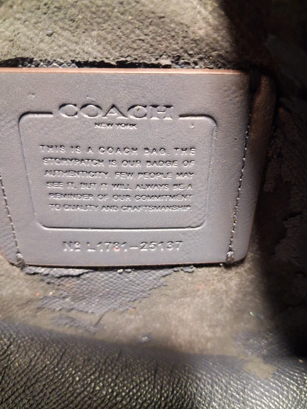 Coach pebble leather